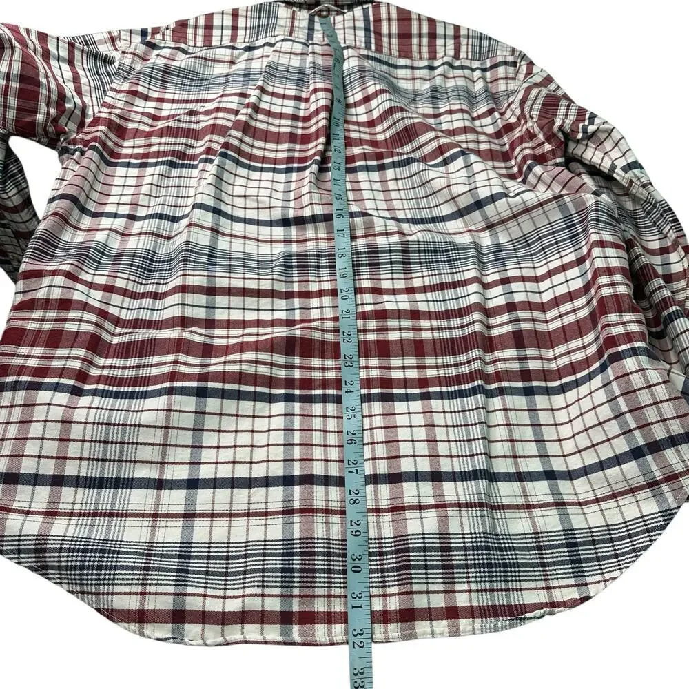 Vintage Tommy Hilfiger Plaid Button Down Shirt 90s Mens  Lrg Embroidered Crest‎